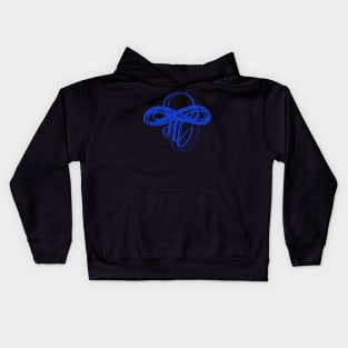 Marathi Text Spells Like English Pronoun ME  and the Meaning is I am. It is Combined with an Infinity Symbol to Express the thought that I am  Infinite, I am Universe. Colored in Blue Kids Hoodie